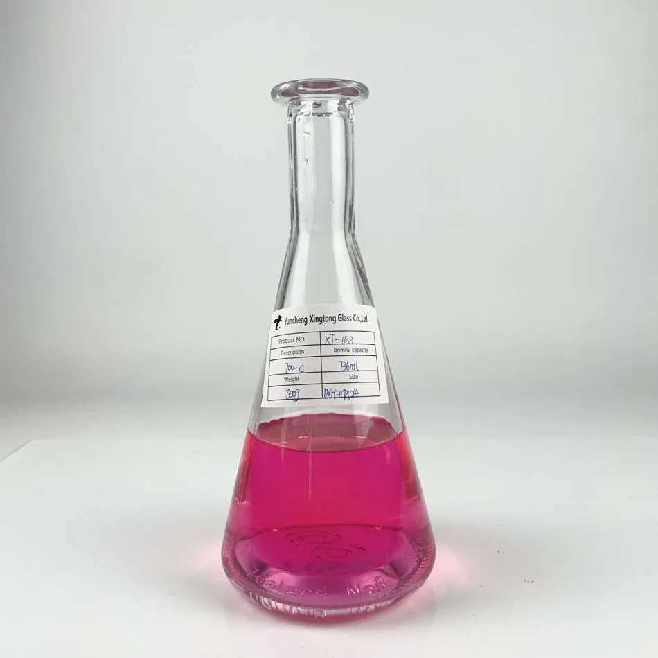 Kūginės kolbos stiklinis butelis su kamščiu